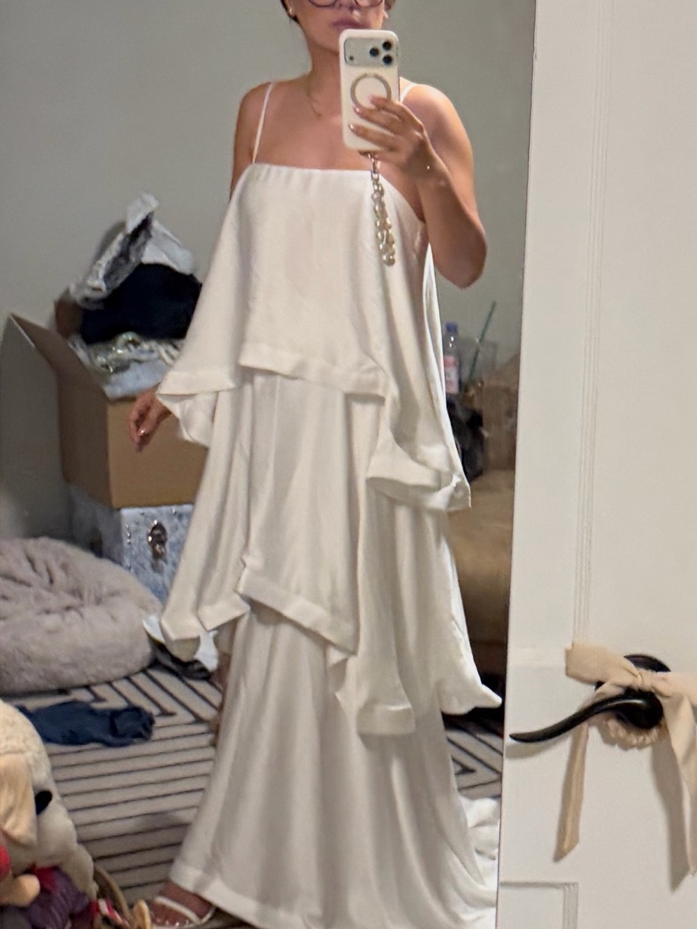 Elliatt White Layered High-Low Spaghetti-Strap Dress - Picture 2 of 2